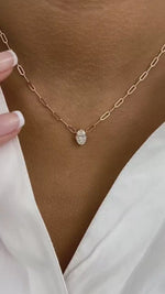 Diana 1.0 Oval Lab-Grown Diamond Solitaire, Chain Pendant
