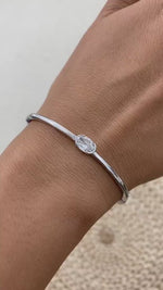 Emma 0.9 Oval Lab-Grown Diamond Bangle, Cuff Bracelet