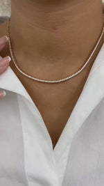 Ellie 2.7 Round Lab-Grown Diamond Tennis, Chain Necklace