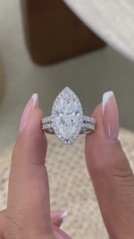 Kaia 5.1 Marquise Lab-Grown Diamond Bridal Set, Halo Ring