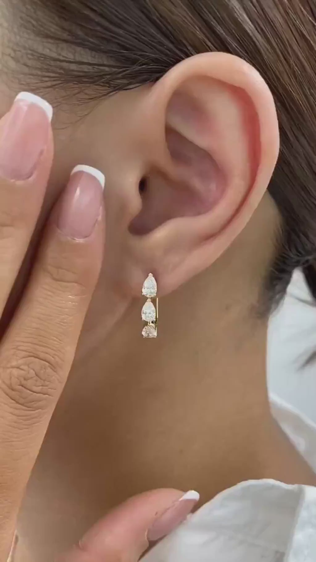 Cecilia 1.4 Pear Lab-Grown Diamond Hoop Earrings