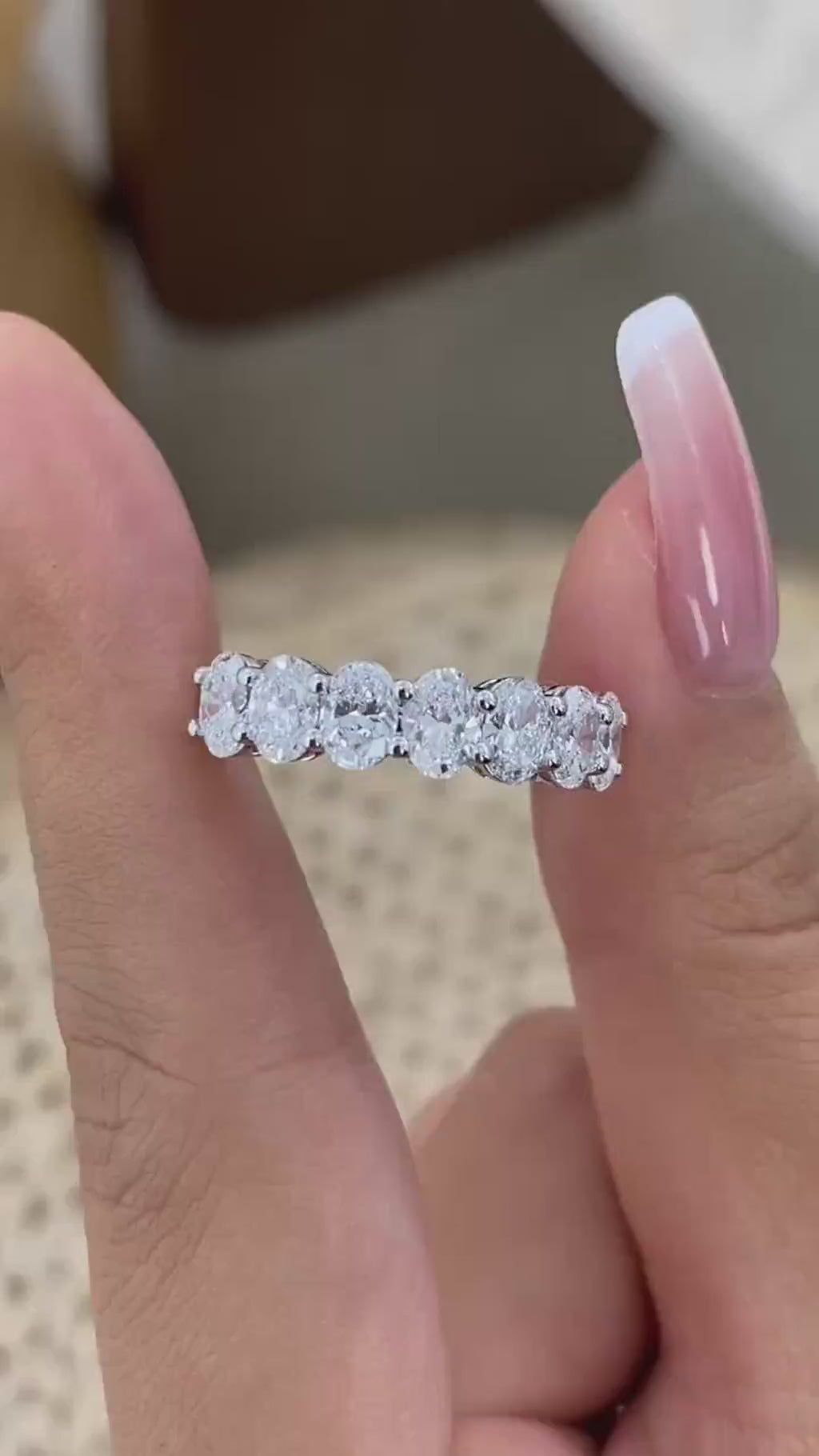 Kaitlyn 1.8 Oval Lab-Grown Diamond Half-Eternity Ring