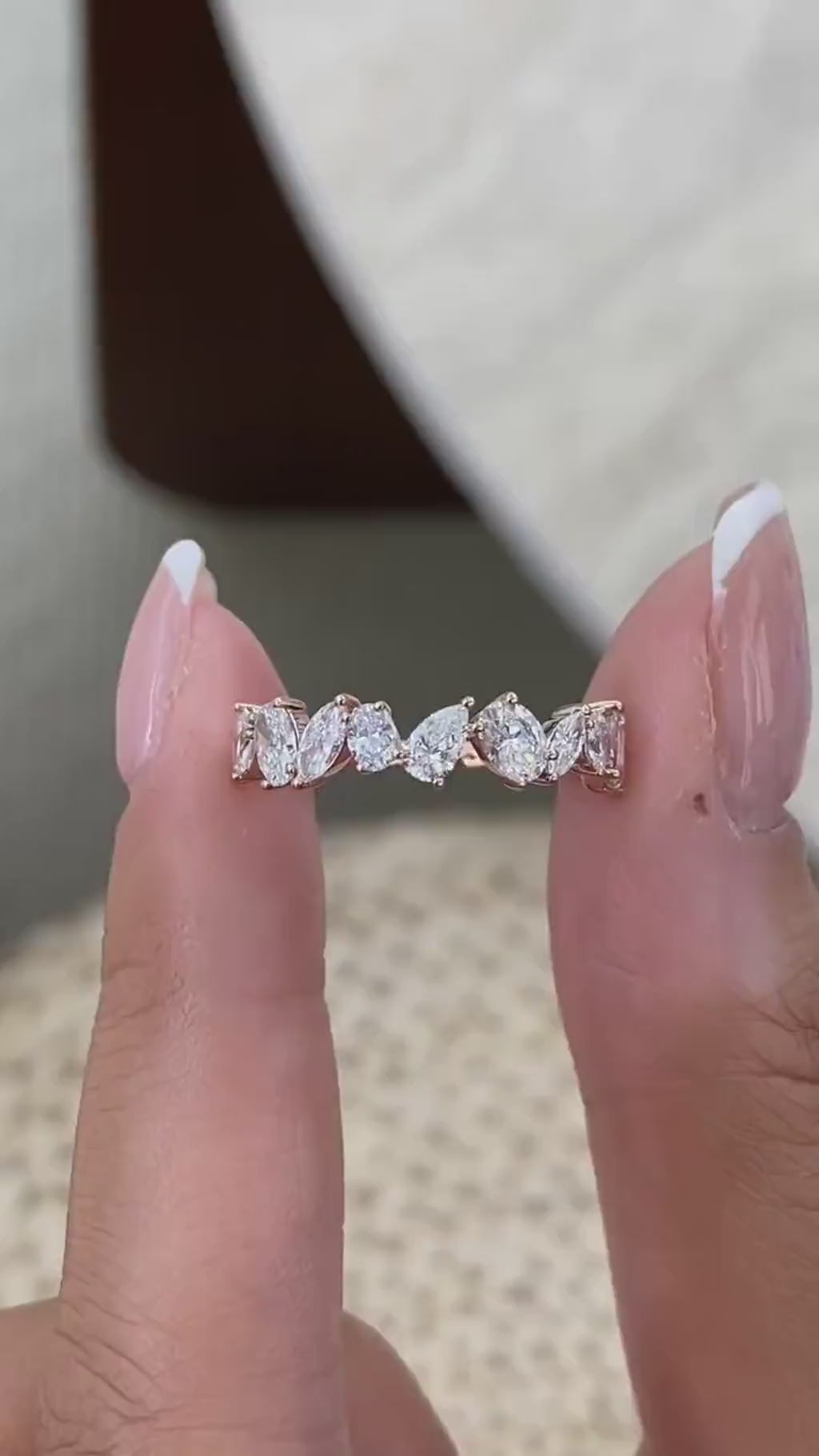 Amy 1.3 Lab-Grown Diamond Half-Eternity, Side Stone Ring
