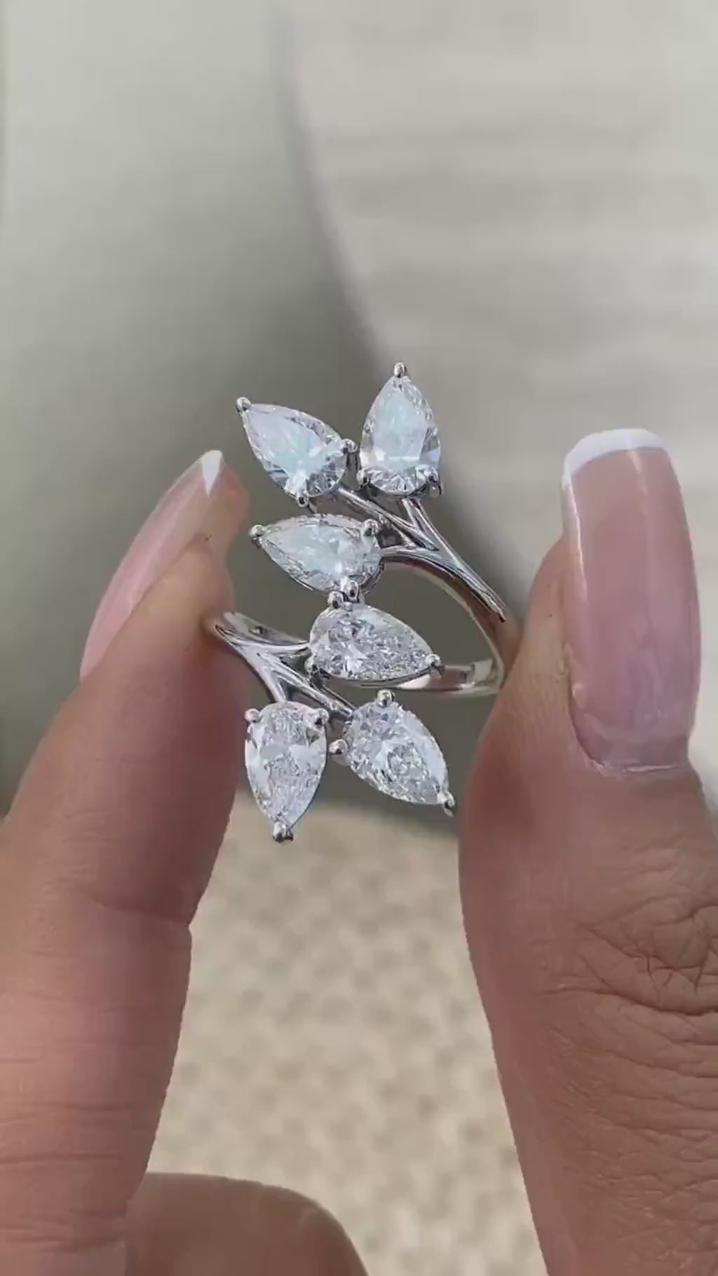 Brenda 3.2 Pear Lab-Grown Diamond Bouquet, Special Ring
