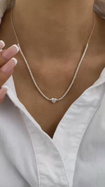 Cecily 3.0 Heart Lab-Grown Diamond Tennis, Solitaire Necklace