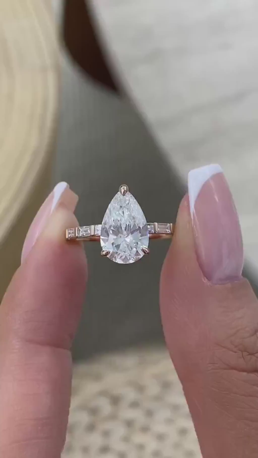 Jordan 2.4 Pear Lab-Grown Diamond Side Stone Ring