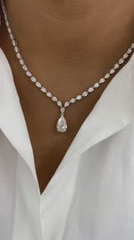 Briar 19.6 Pear Lab-Grown Diamond Tennis, Solitaire Necklace