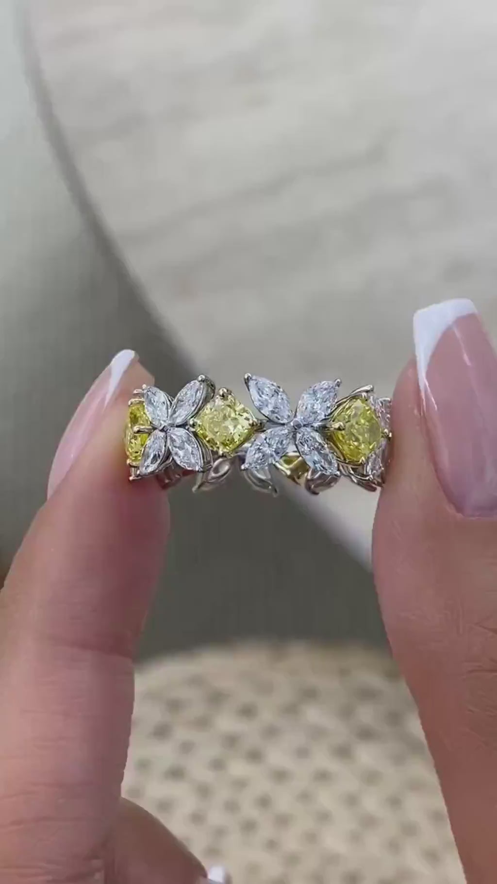 5.7 Cushion,Marquise Lab-Grown Diamond Eternity, Special Ring
