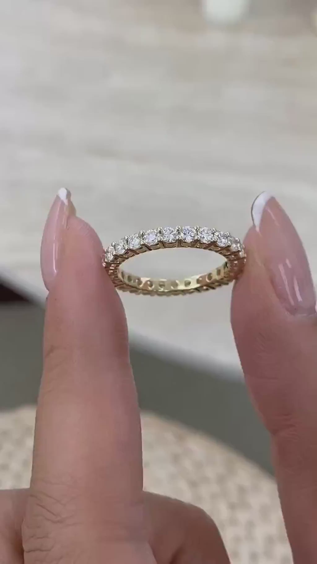 Irene 1.3 Round Lab-Grown Diamond Eternity, Side Stone Ring