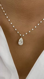Priscilla 8.9 Pear Lab-Grown Diamond Solitaire, Chain Necklace