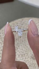 Juliet 1.5 Marquise,Round Lab-Grown Diamond Side Stone, Special Ring