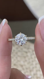 Morgan 1.9 Round Lab-Grown Diamond Side Stone Engagement Ring