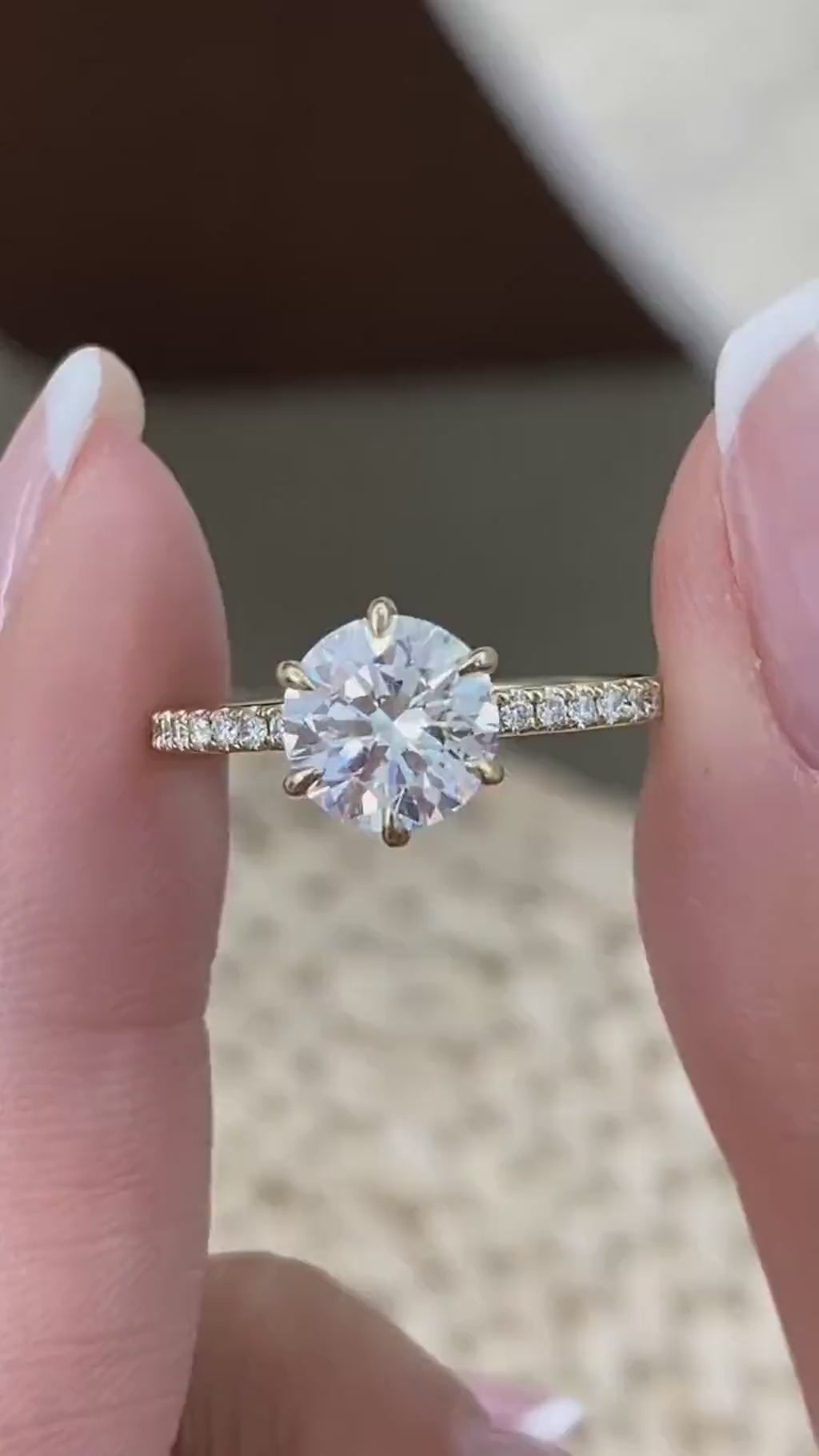 Morgan 1.9 Round Lab-Grown Diamond Side Stone Engagement Ring