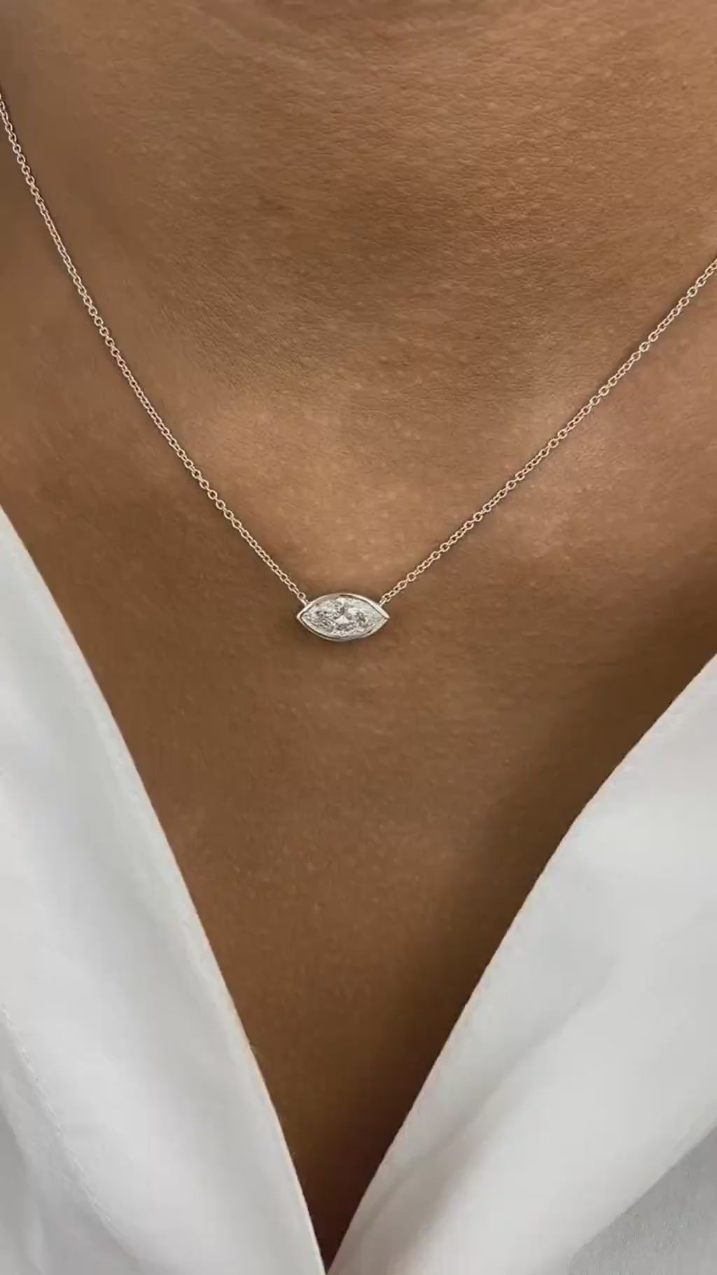 Karen 1.0 Marquise Lab-Grown Diamond Solitaire, Bezel Pendant
