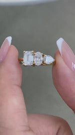 Vivian 1.5 Emerald Lab-Grown Diamond Three Stone, Special Ring