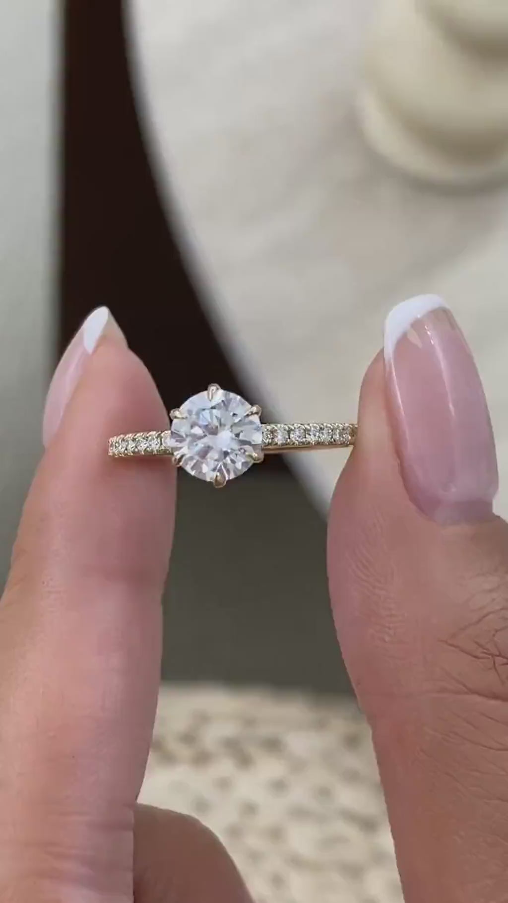Morgan 1.4 Round Lab-Grown Diamond Side Stone Engagement Ring
