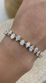 Tiffany 10.5 Pear Lab-Grown Diamond Tennis, East West Bracelet