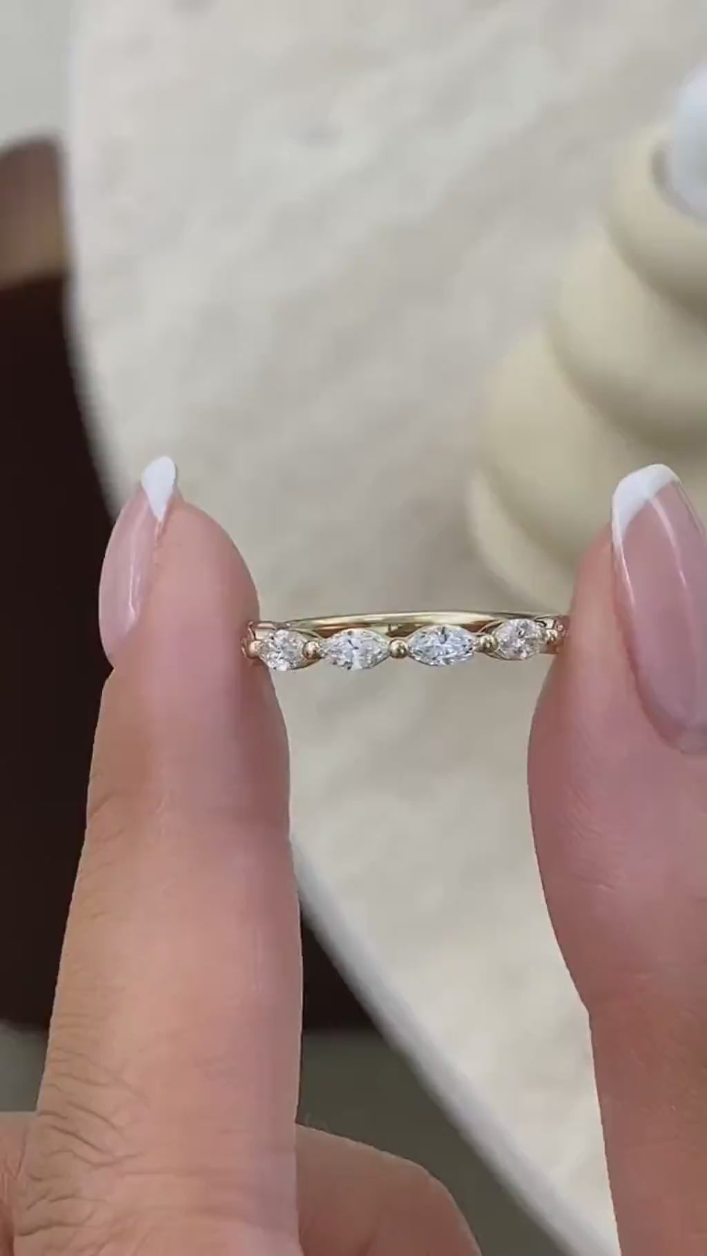 Julie 0.7 Lab-Grown Diamond Half-Eternity, Side Stone Ring