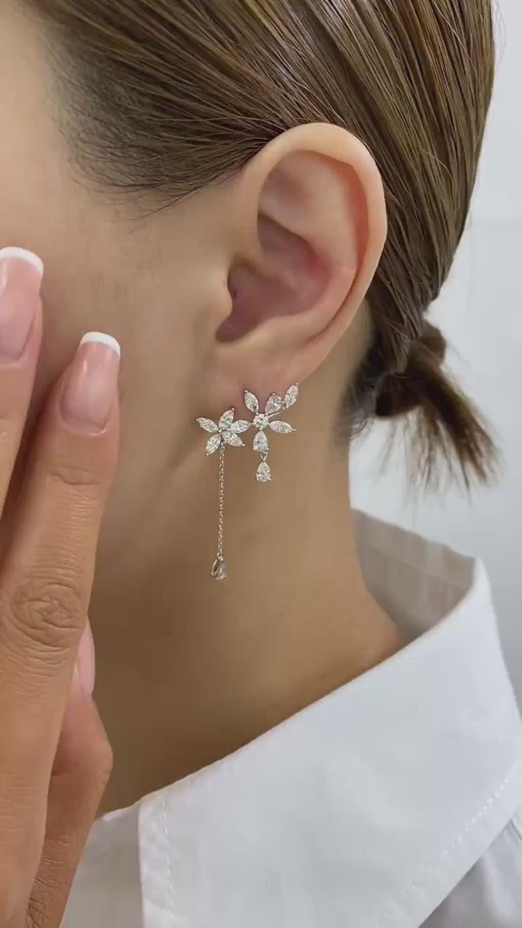 Victoria 3.3 Lab-Grown Diamond Chain, Bouquet Earrings