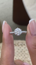 Morgan 1.9 Round Lab-Grown Diamond Side Stone Engagement Ring