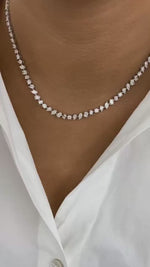 Carolina 11.7 Emerald,Marquise,Oval,Pear,Round Lab-Grown Diamond Tennis, Chain Necklace