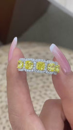 Remi 3.5 Cushion Lab-Grown Diamond Halo, Half-Eternity Ring
