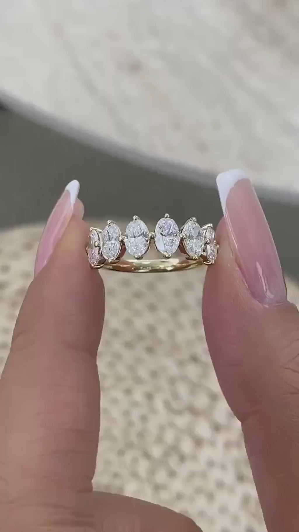 Joan 1.6 Oval Lab-Grown Diamond Half-Eternity, Special Ring