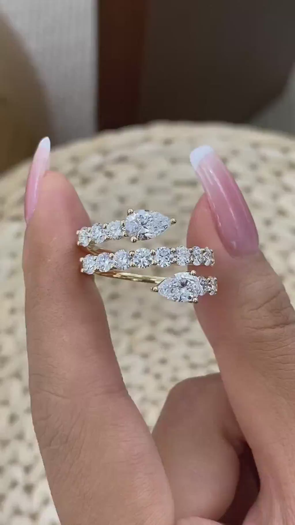 Angie 2.8 Pear Lab-Grown Diamond Special, Half-Eternity Ring