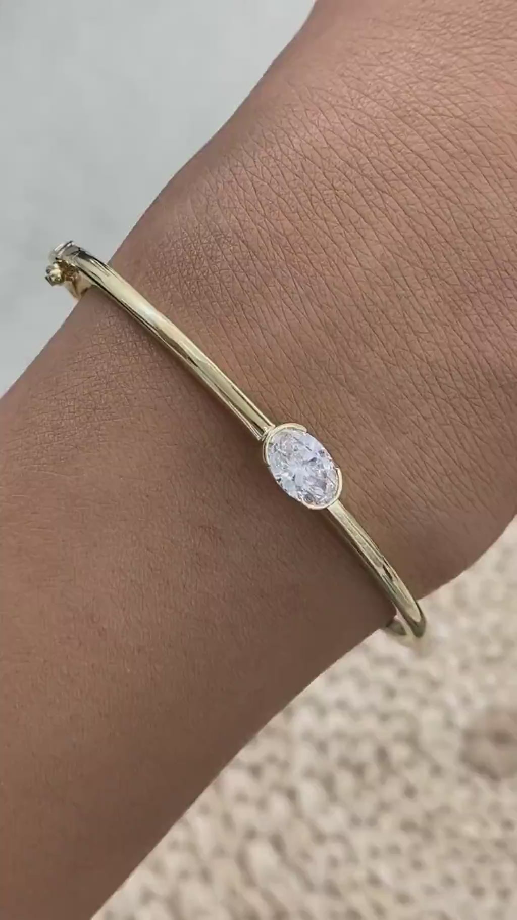 Emma 0.9 Oval Lab-Grown Diamond Cuff Bracelets