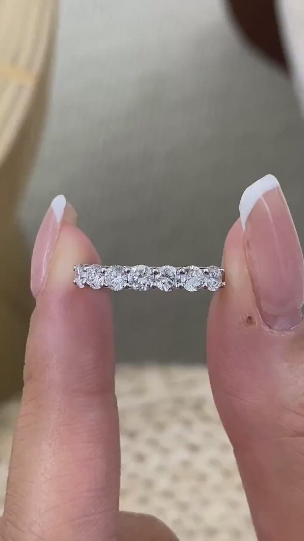 Elle 0.9 Lab-Grown Diamond Half-Eternity, Side Stone Ring