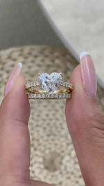 Tamara 2.8 Heart Lab-Grown Diamond Bridal Set, Side Stone Rings Set