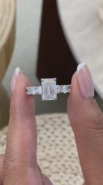Natalia 5.5 Radiant Lab-Grown Diamond Side Stone Engagement Ring