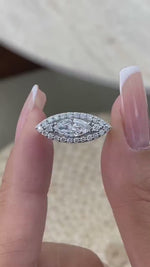 Sabrina 1 Round,Marquise Lab-Grown Diamond Halo, Special Ring