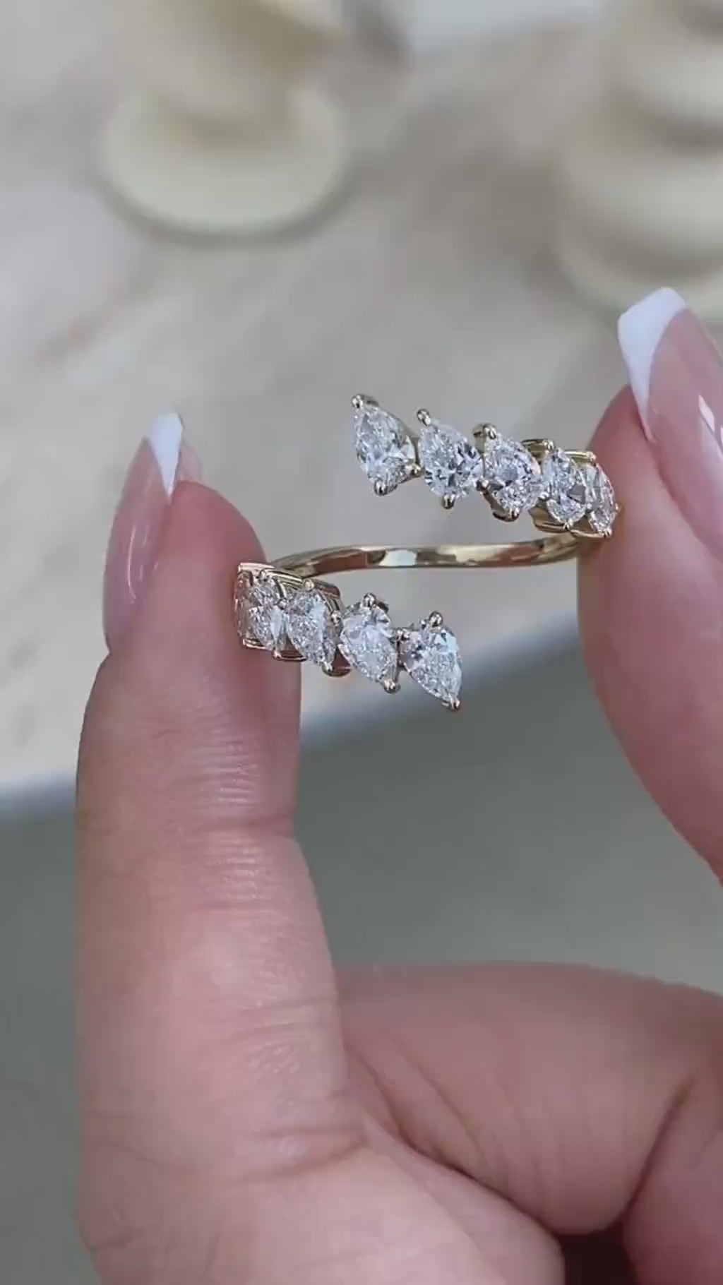 Alisa 1.8 Pear Lab-Grown Diamond Special, Half-Eternity Ring