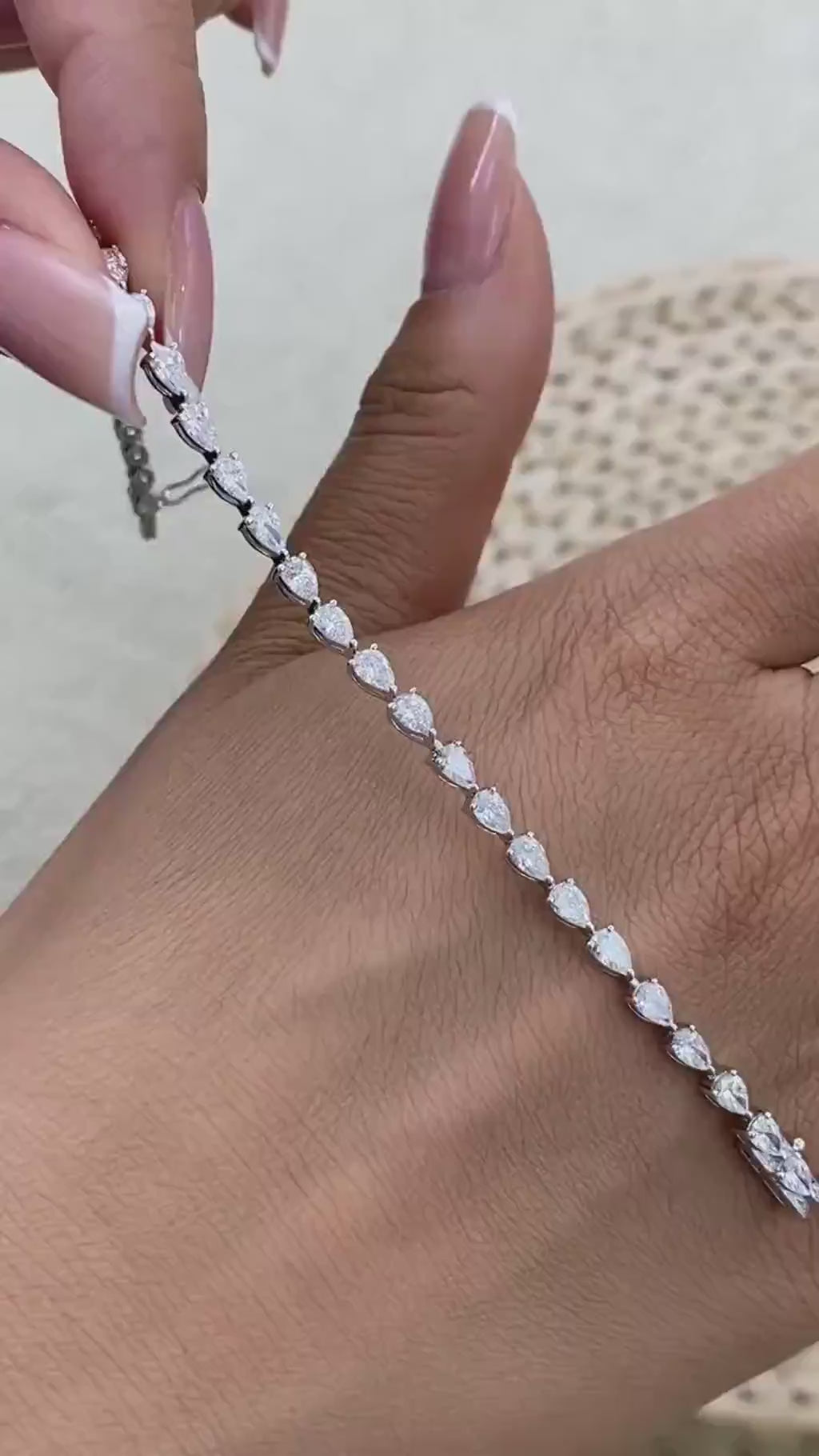 Jillian 3.8 Pear Lab-Grown Diamond Tennis Bracelet