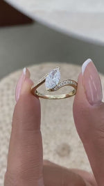 Juliana 1.2 Marquise,Round Lab-Grown Diamond Side Stone, Special Ring