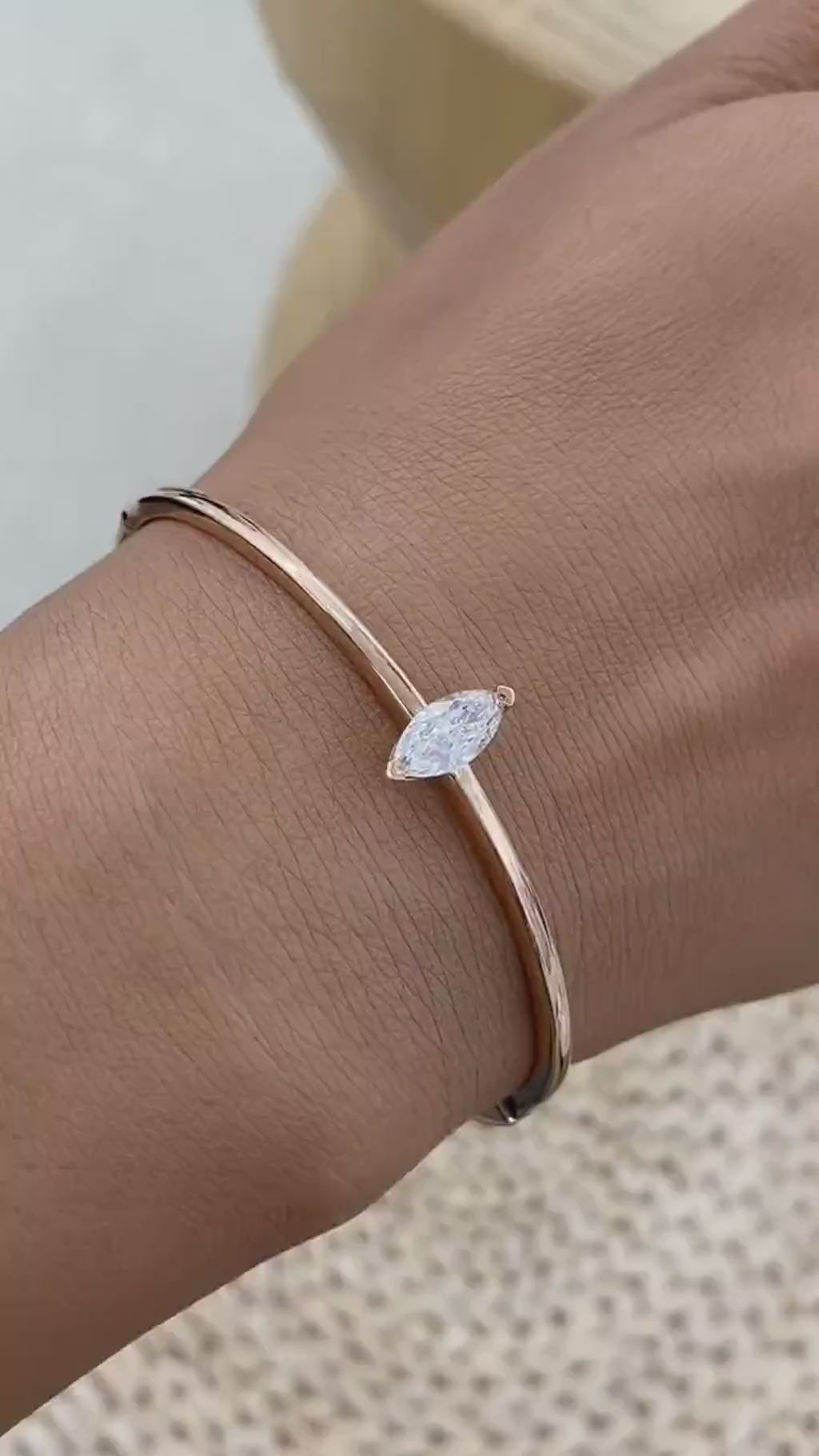 Emma 0.8 Oval Lab-Grown Diamond Cuff Bracelets