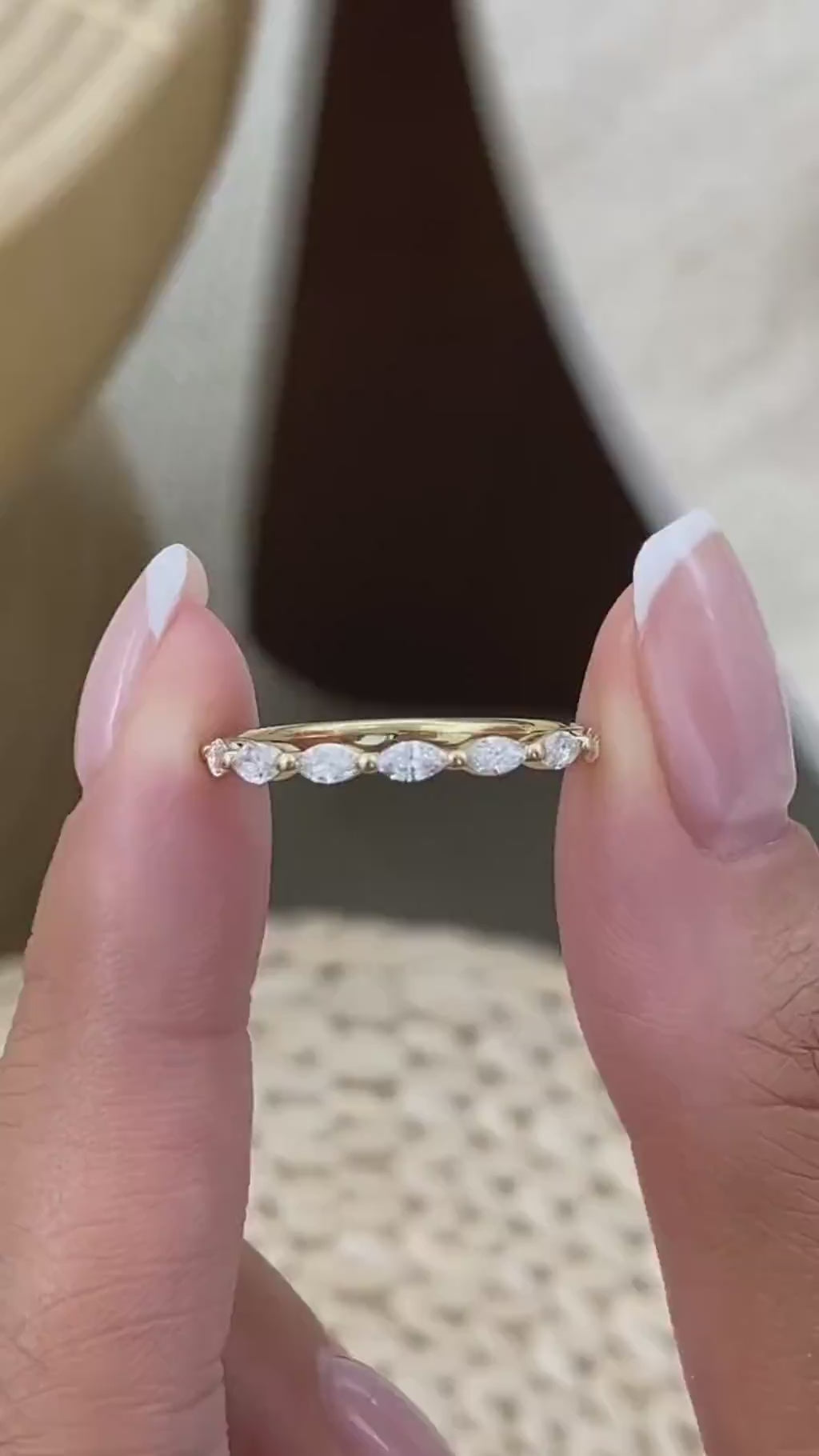 Julie 0.4 Lab-Grown Diamond Half-Eternity, Side Stone Ring