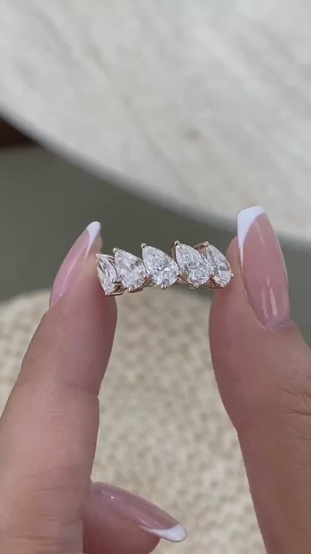 Leighton 2.5 Pear Lab-Grown Diamond Half-Eternity Ring