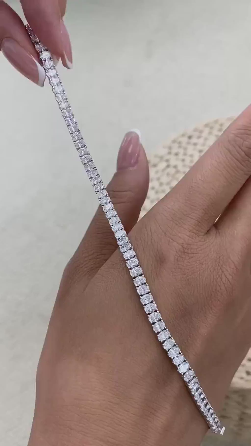Heidi 7.9 Oval Lab-Grown Diamond Tennis Bracelet