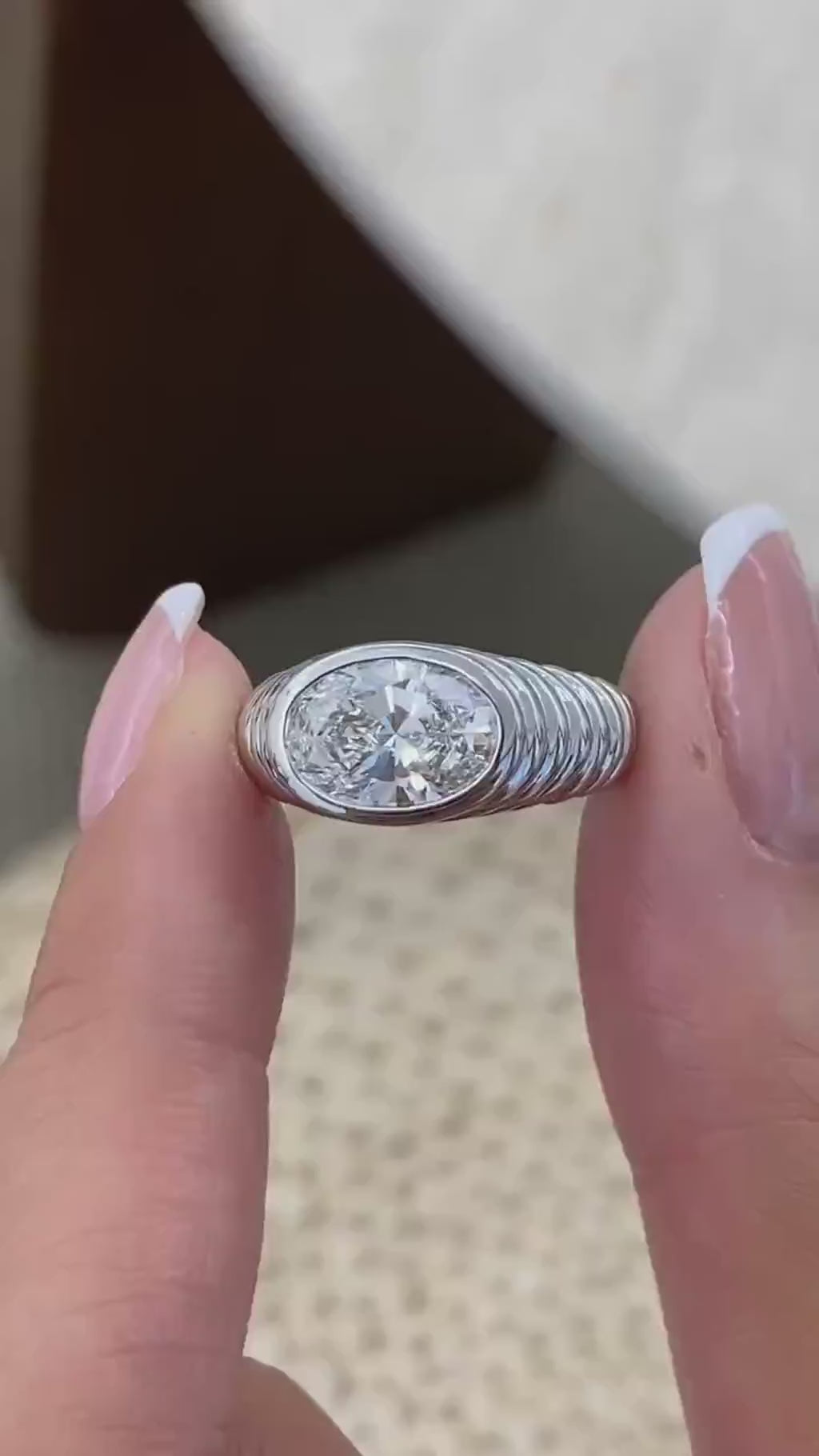 Lauren 2 Oval Lab-Grown Diamond Special, Bezel Ring