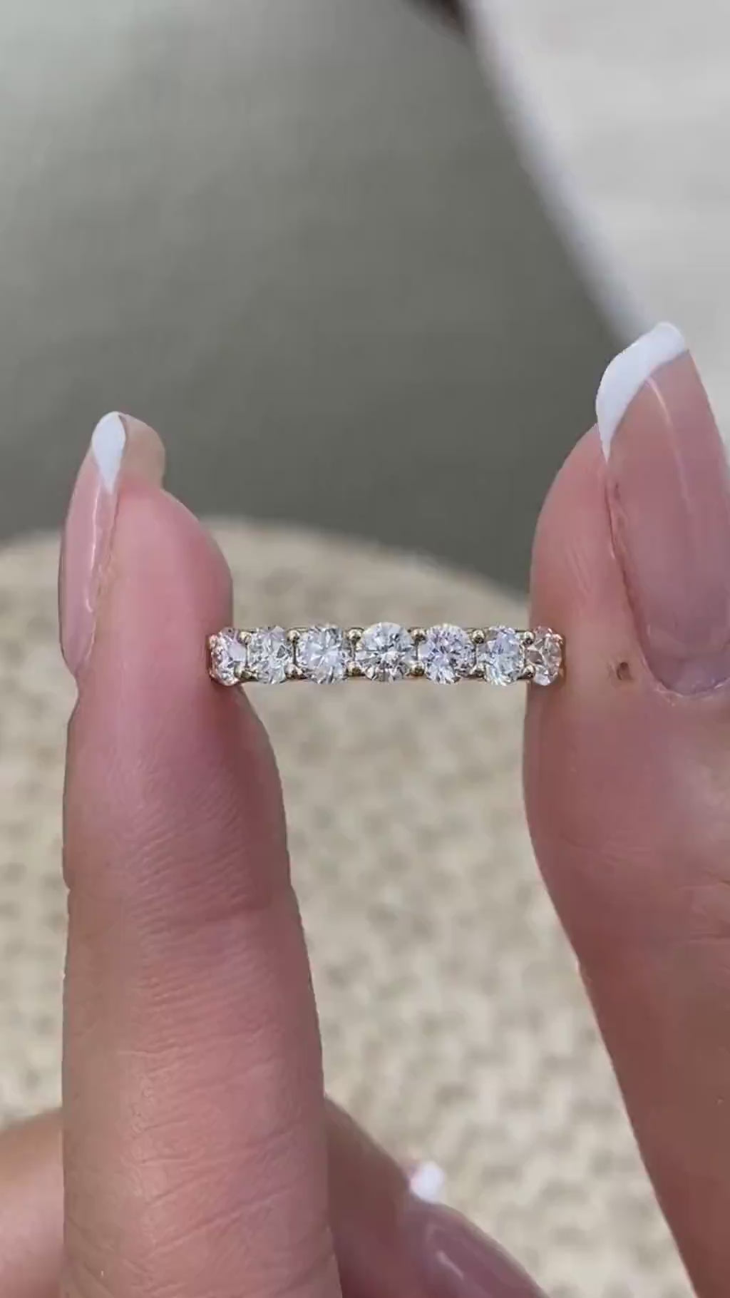 Elle 0.9 Lab-Grown Diamond Half-Eternity, Side Stone Ring