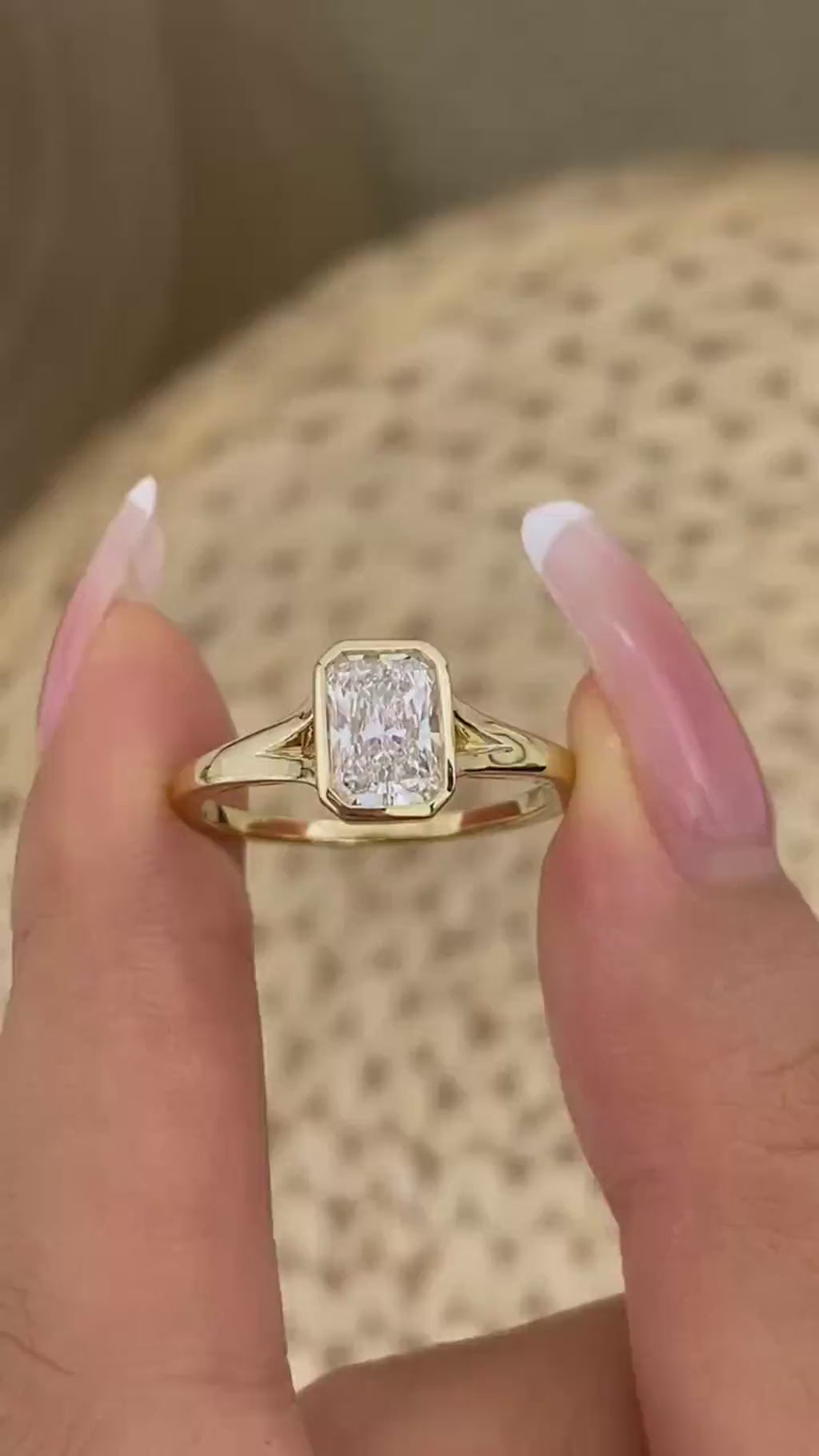 Nina 1.0 Radiant Lab-Grown Diamond Solitaire, Bezel Ring