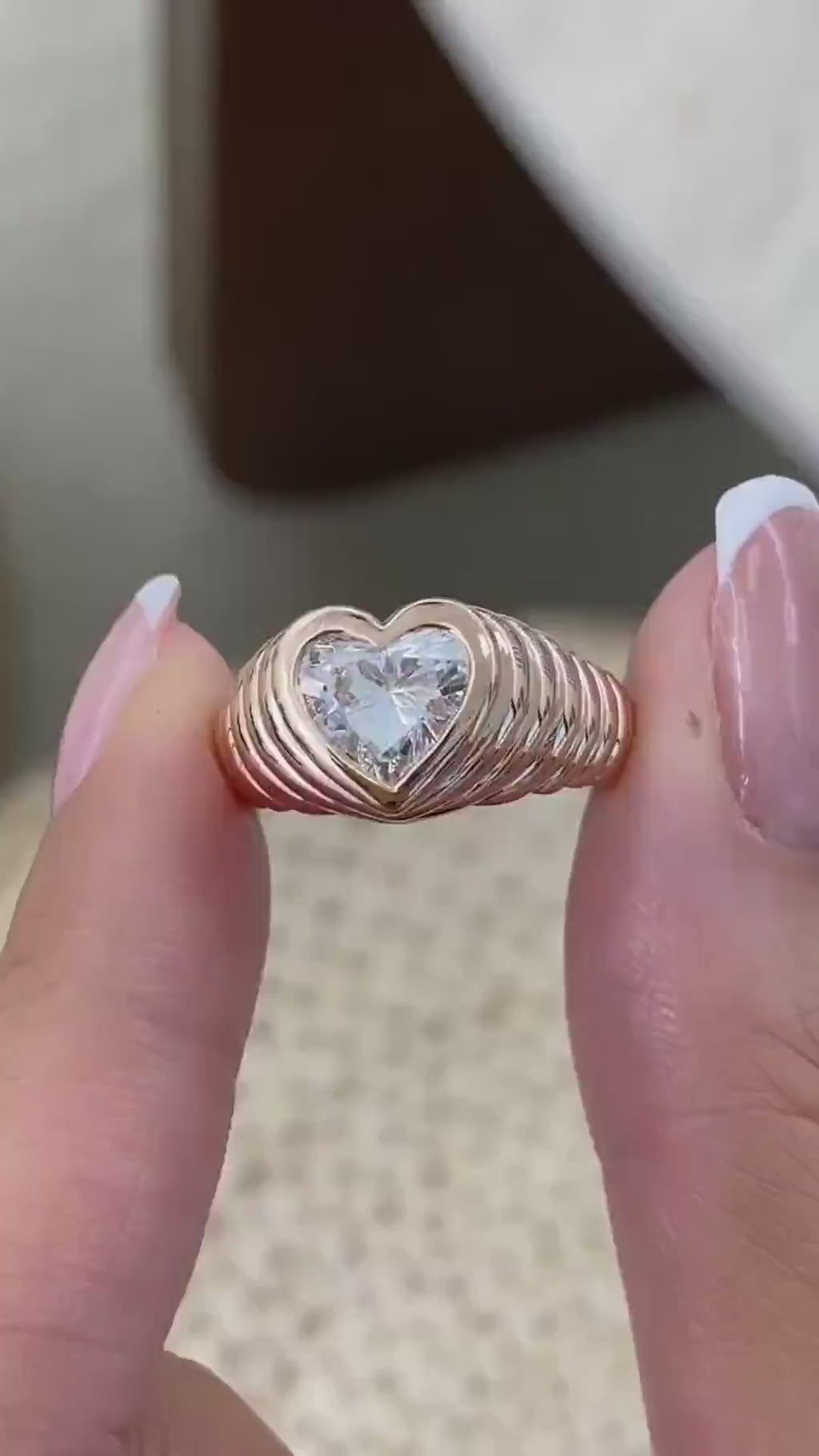 Lauren 1.5 Heart Lab-Grown Diamond Special, Bezel Ring
