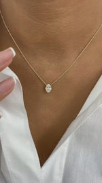 Summer 1.5 Oval Lab-Grown Diamond Solitaire, Chain Pendant