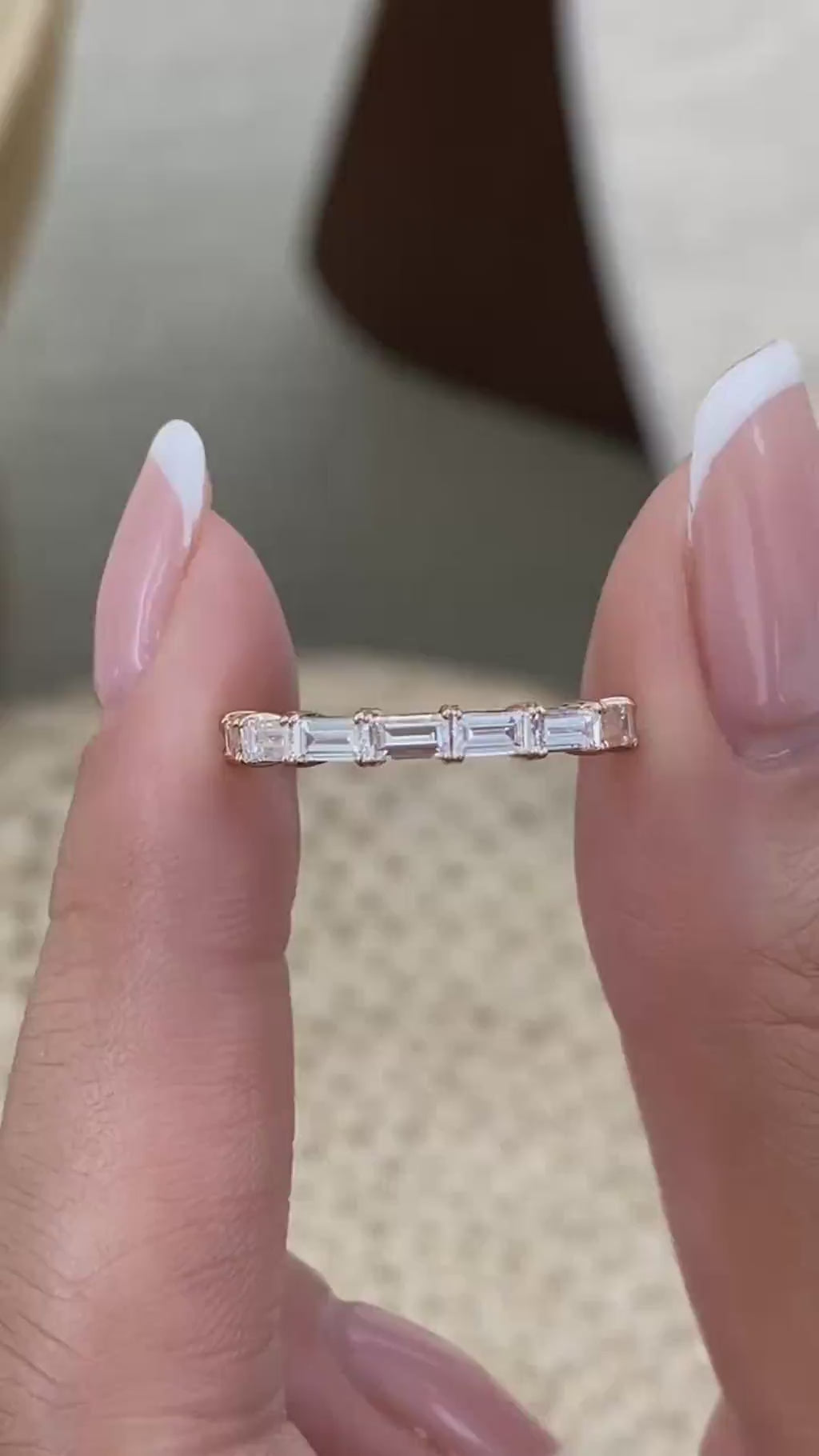 Regina 0.8 Lab-Grown Diamond Half-Eternity, Side Stone Ring