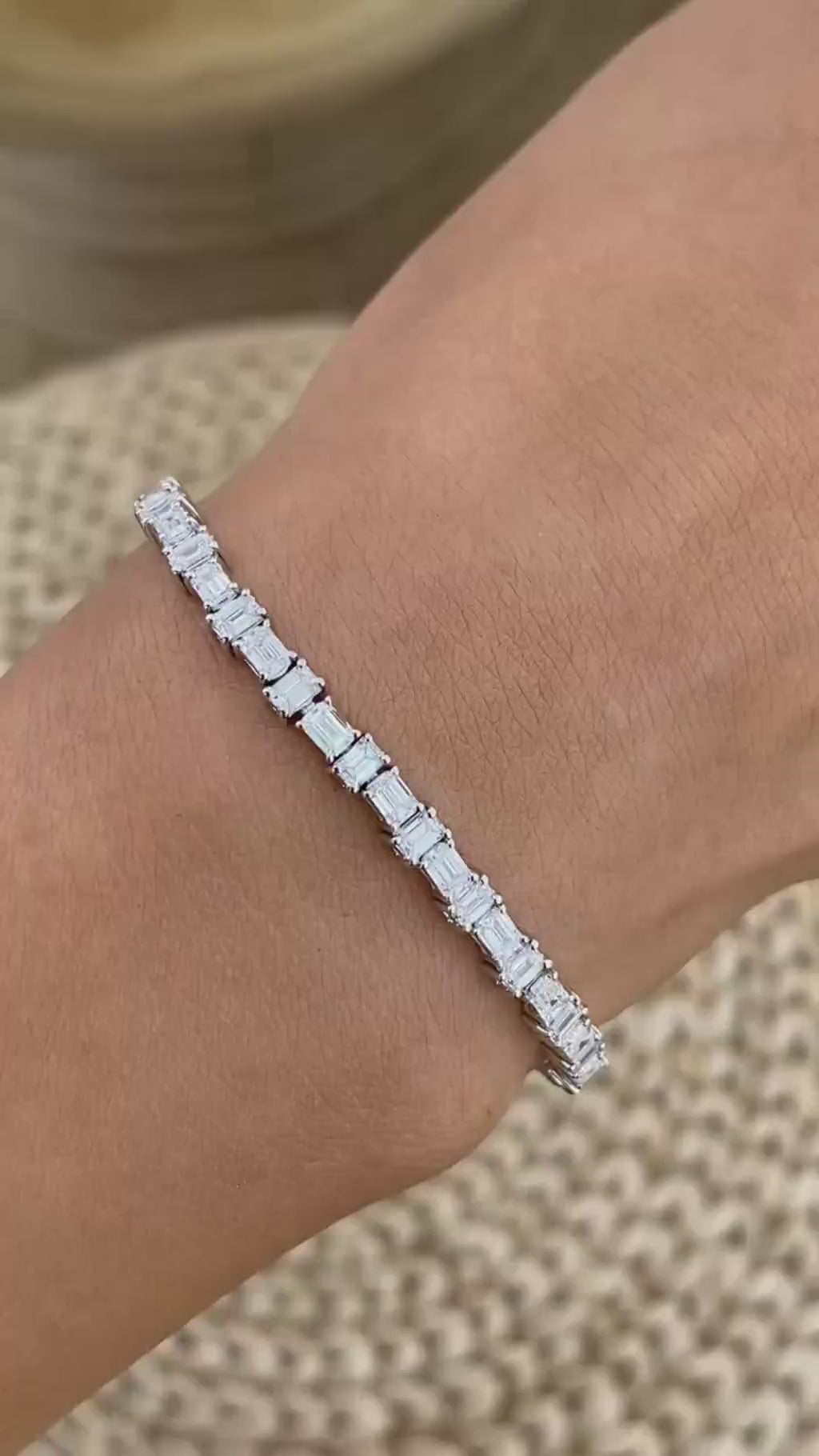 Chelsea 5.1 Emerald Lab-Grown Diamond Tennis Bracelet