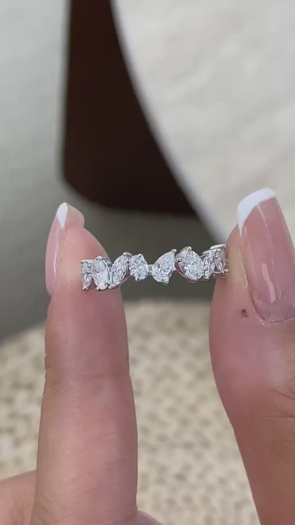 Amy 1.3 Lab-Grown Diamond Half-Eternity, Side Stone Ring