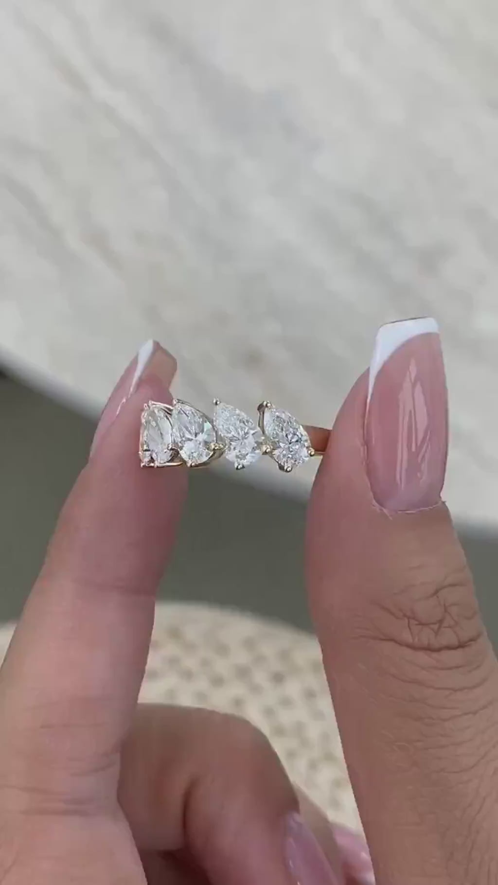 Leighton 2.5 Pear Lab-Grown Diamond Half-Eternity Ring