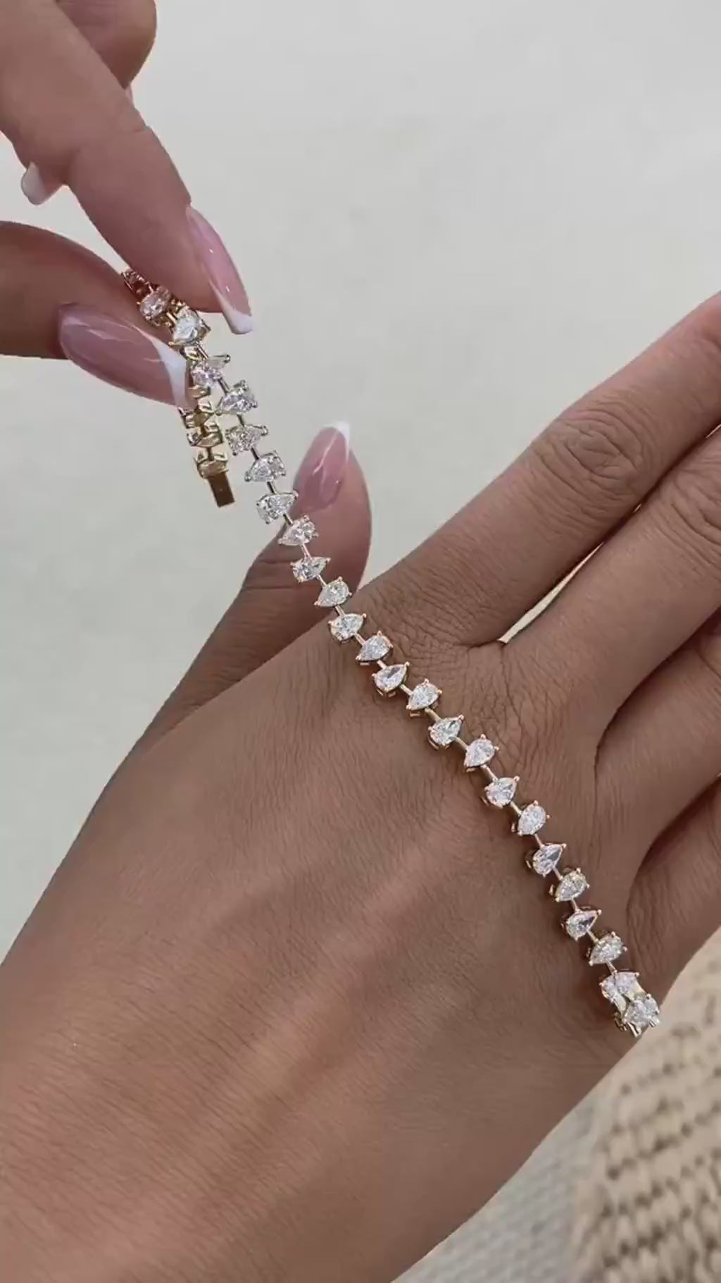 Tiffany 6.2 Pear Lab-Grown Diamond Tennis, East West Bracelet